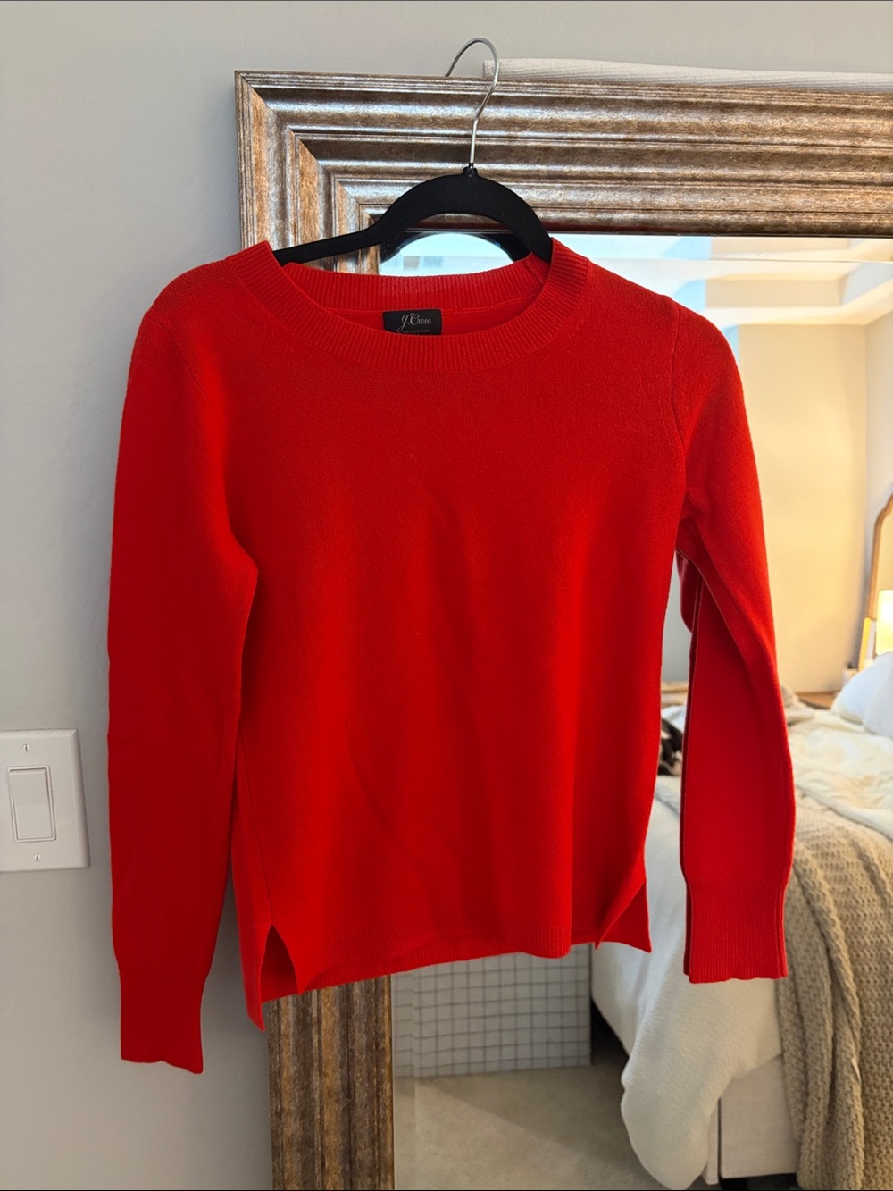 J. Crew Bright Red Crewneck Sweater